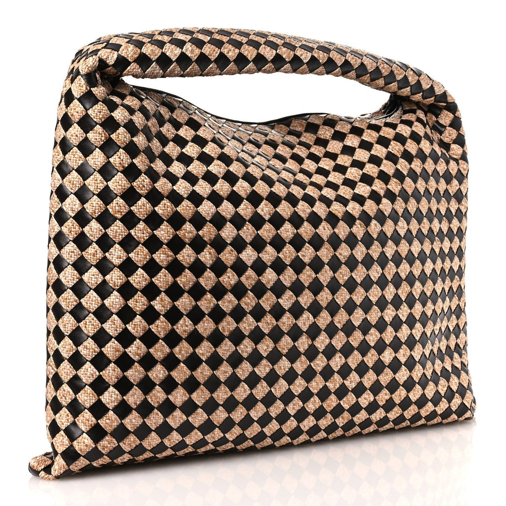Bottega Veneta Nappa Raffia Intrecciato Large Hop Fondant Natural