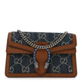 Gucci New Denim GG Monogram Dollar Calfskin Enamel Super Mini Dionysus Shoulder Bag Blue Tea Cuir Epilog Electric Blue