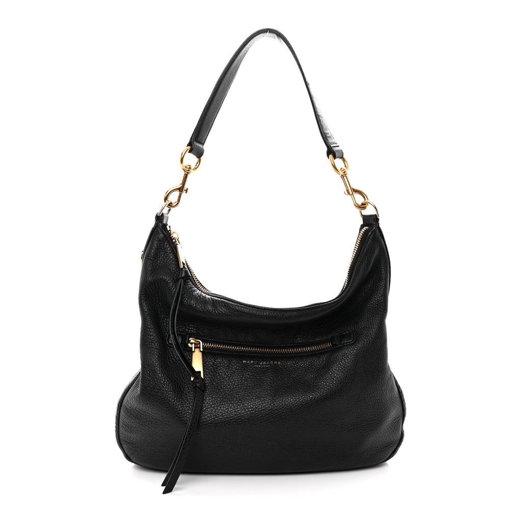 Marc Jacobs Pebbled Calfskin Hobo Black