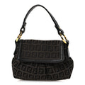 Fendi Zucchino Mini Chef Shoulder Bag Tobacco Moro Black