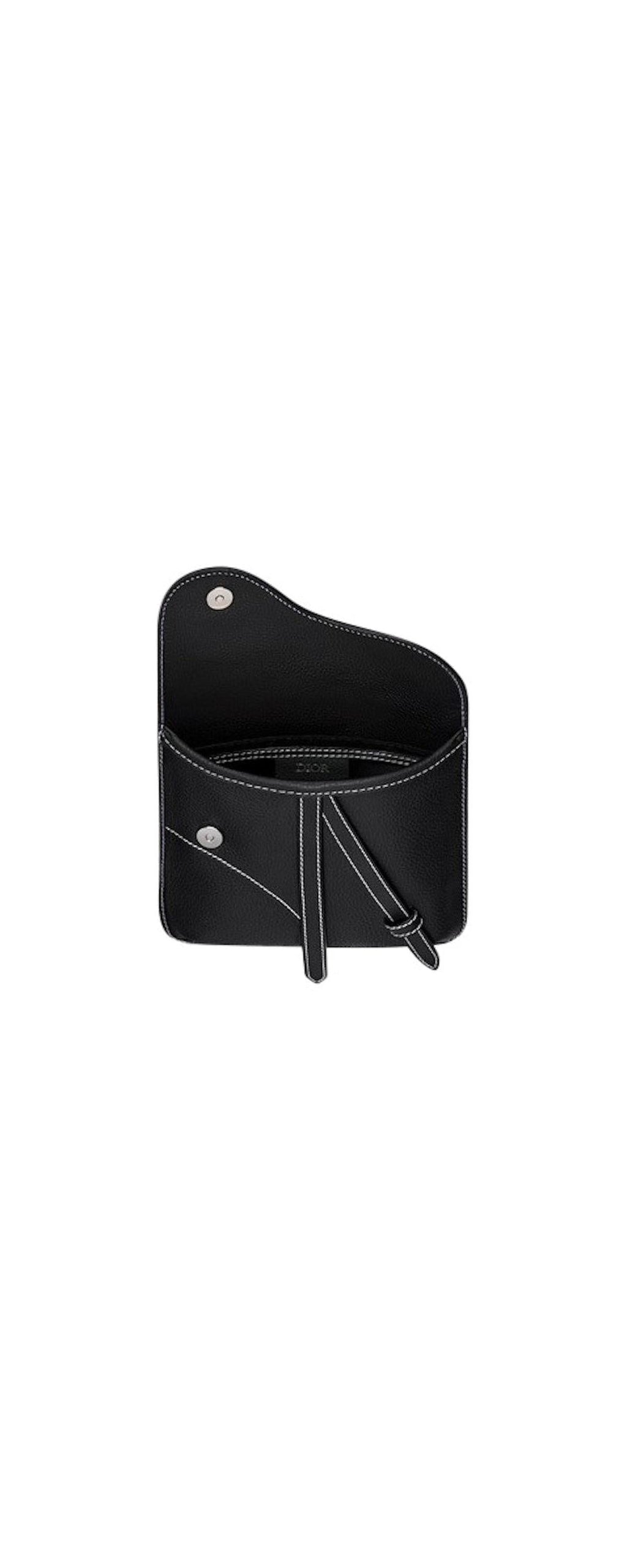 Dior Men's black calfskin messenger bag - interior view