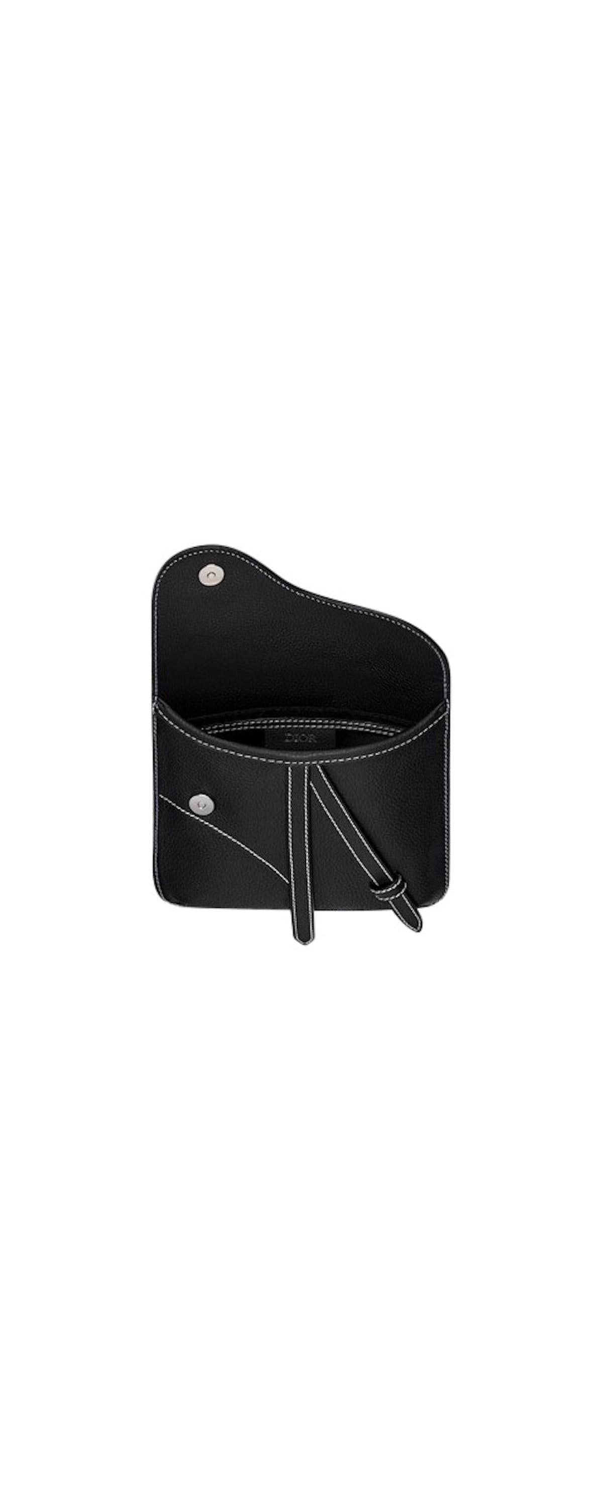 Dior Men's black calfskin messenger bag - interior view