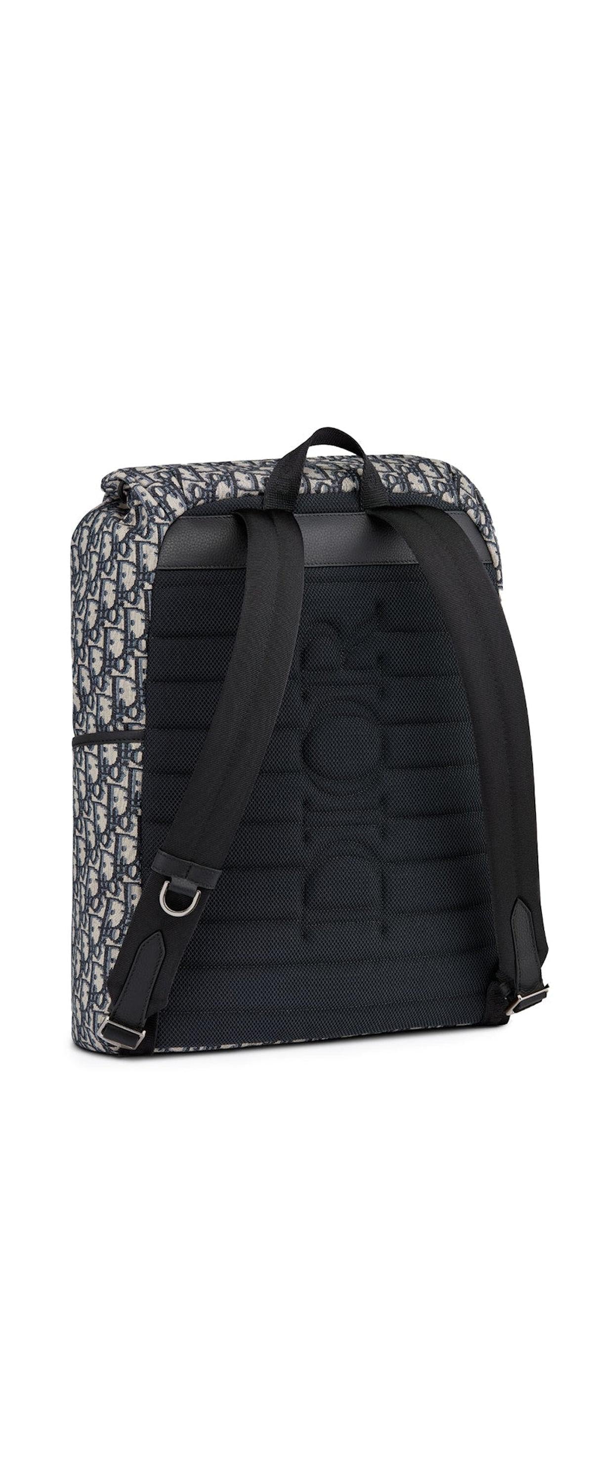 Dior Explorer Backpack Oblique Jacquard beige black - back view
