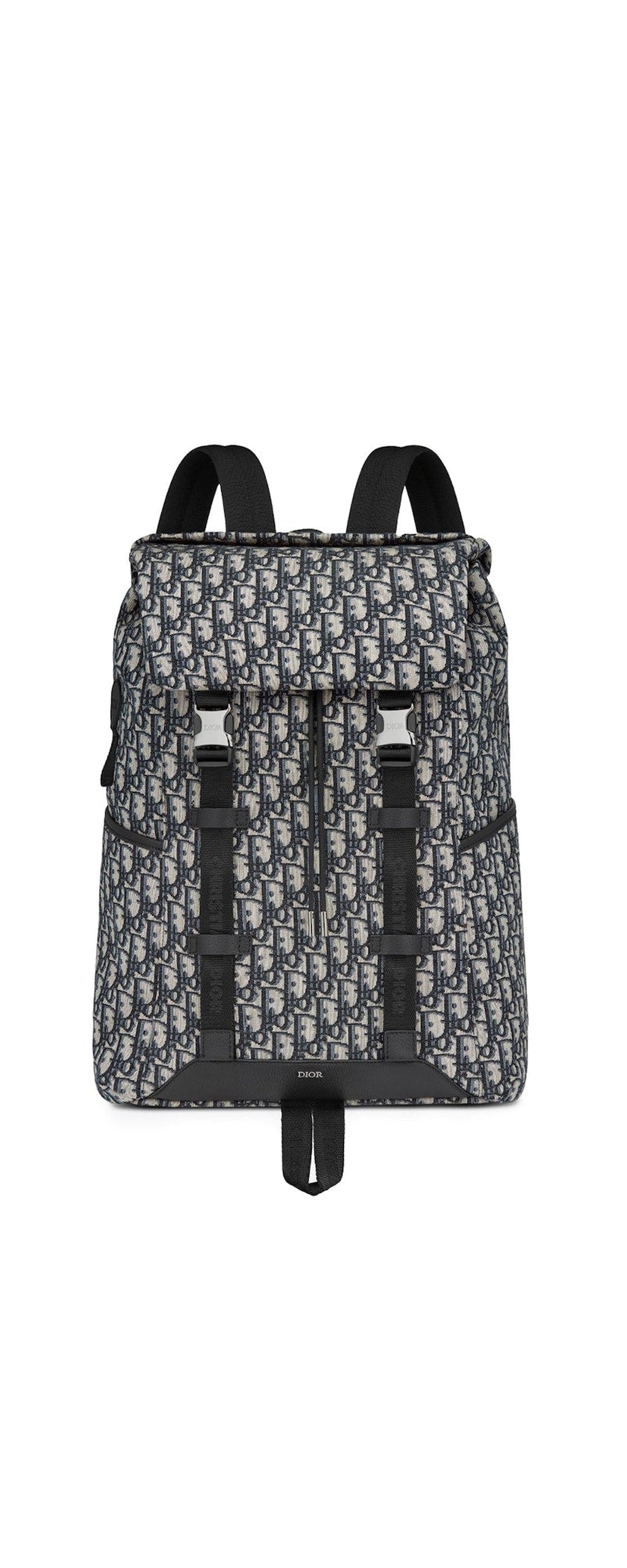Dior Explorer Backpack Oblique Jacquard beige black - front view