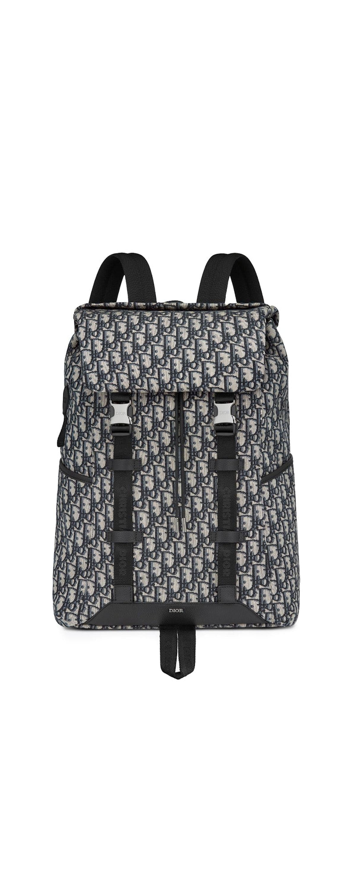 Dior Explorer Backpack Oblique Jacquard beige black - front view