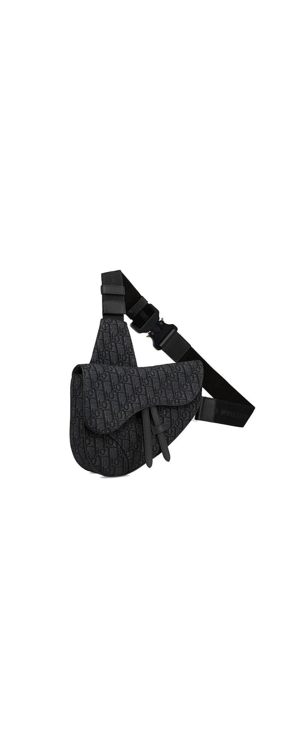 Dior Oblique Saddle Bag canvas black - alternate sling view