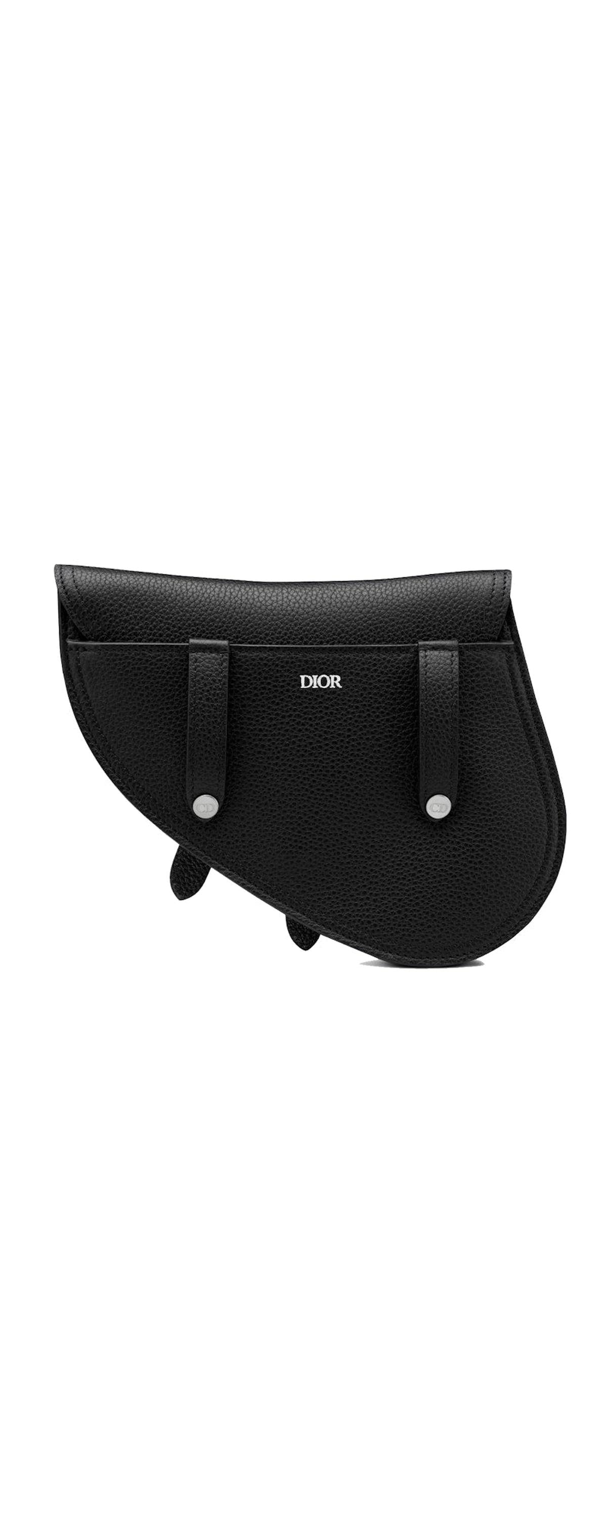 Dior black grained calfskin saddle clutch - alternate view