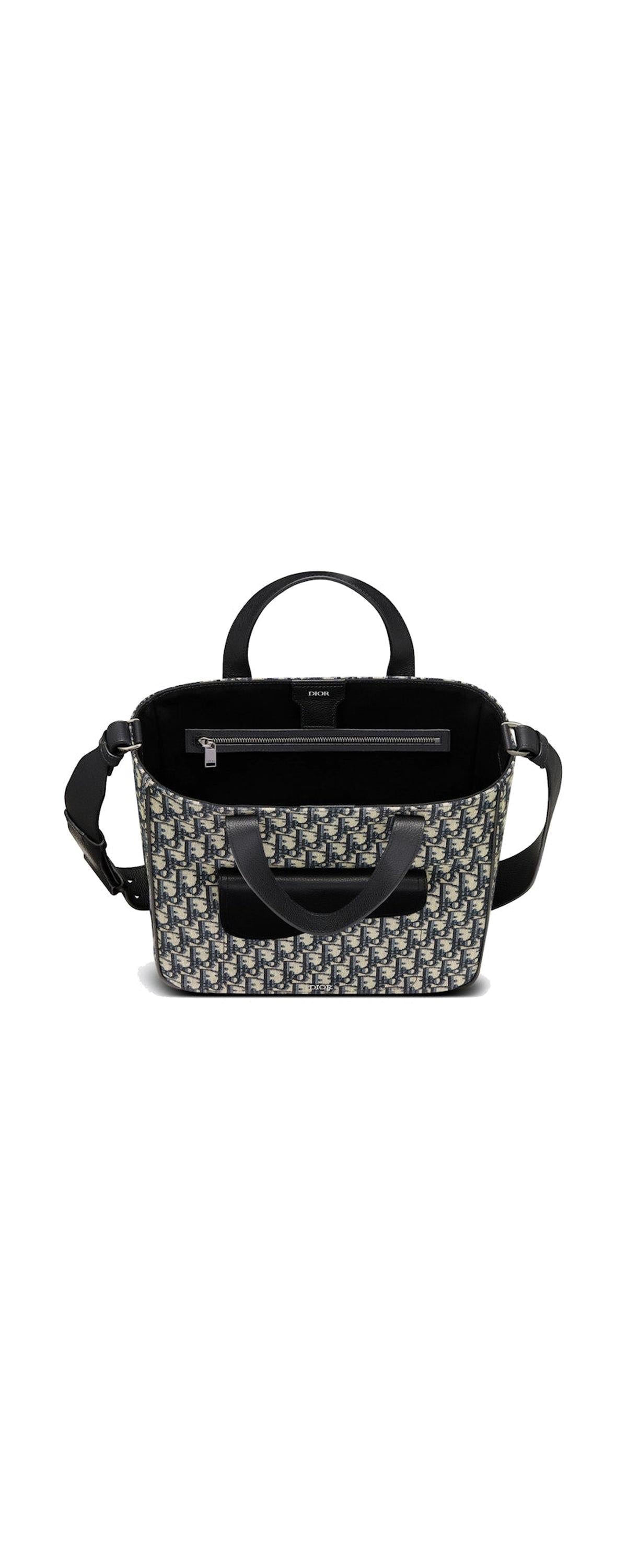 Dior Oblique Galaxy saddle tote bag - open top view