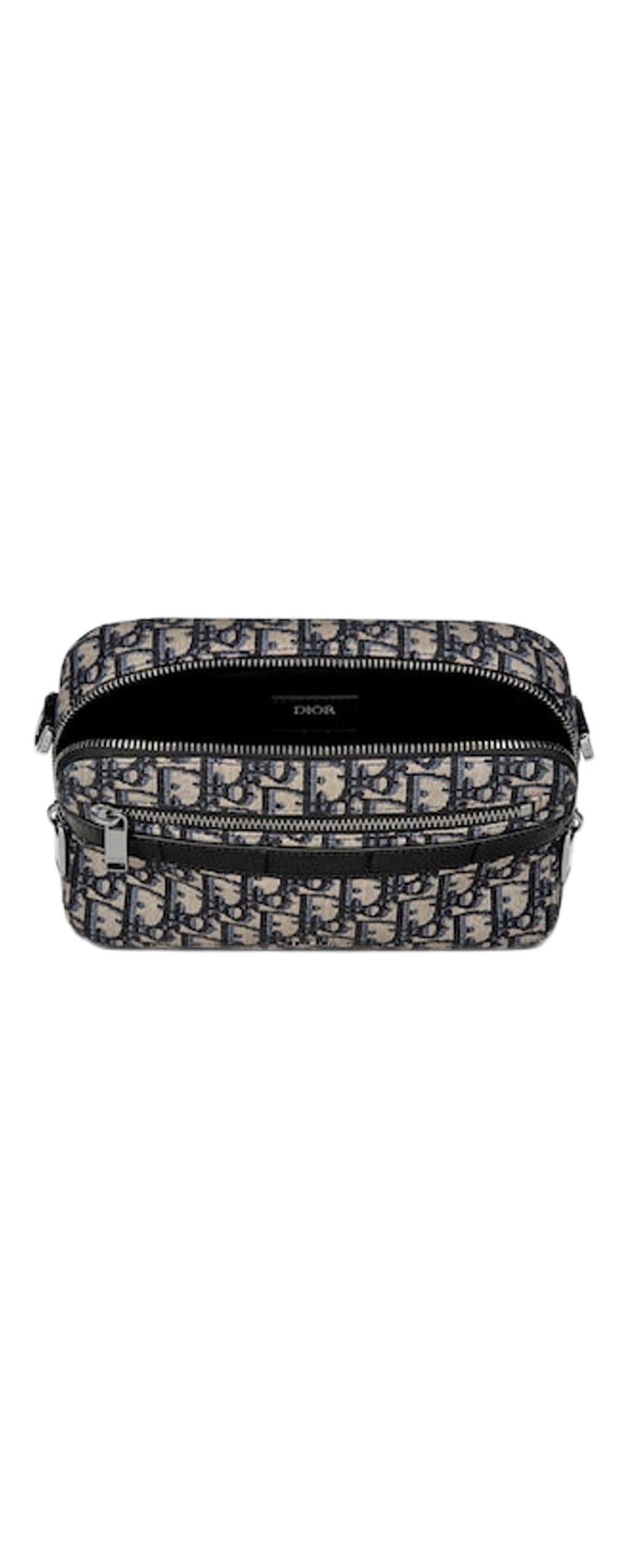 Dior Safari Messenger Bag Oblique Jacquard beige black - open interior view