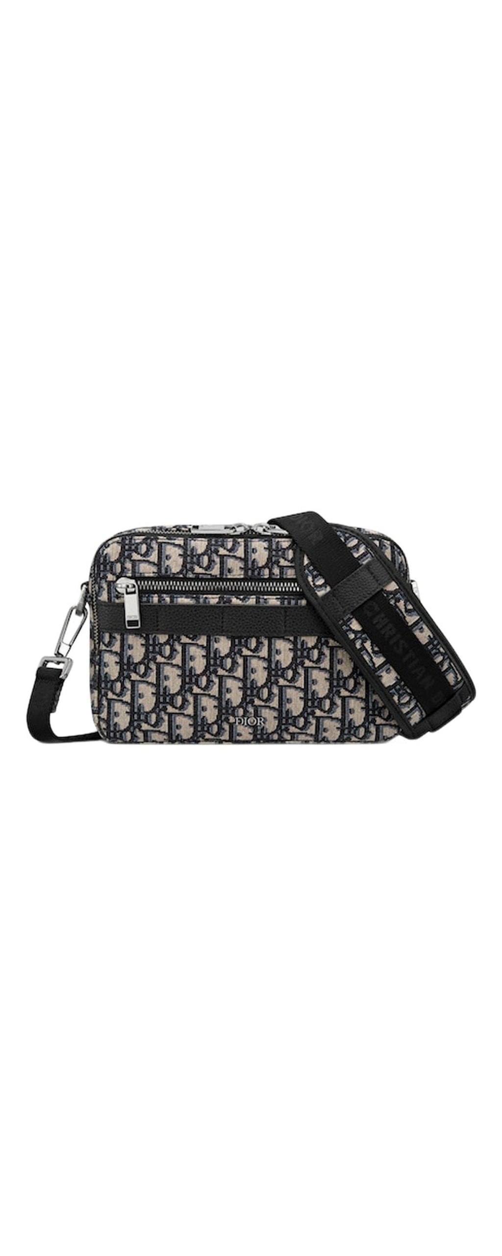 Dior Safari Messenger Bag Oblique Jacquard beige black - front view