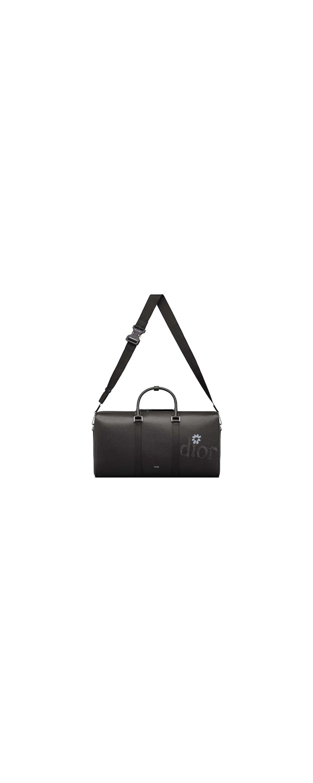 Dior x ERL Lingot 50 black duffel bag - front view