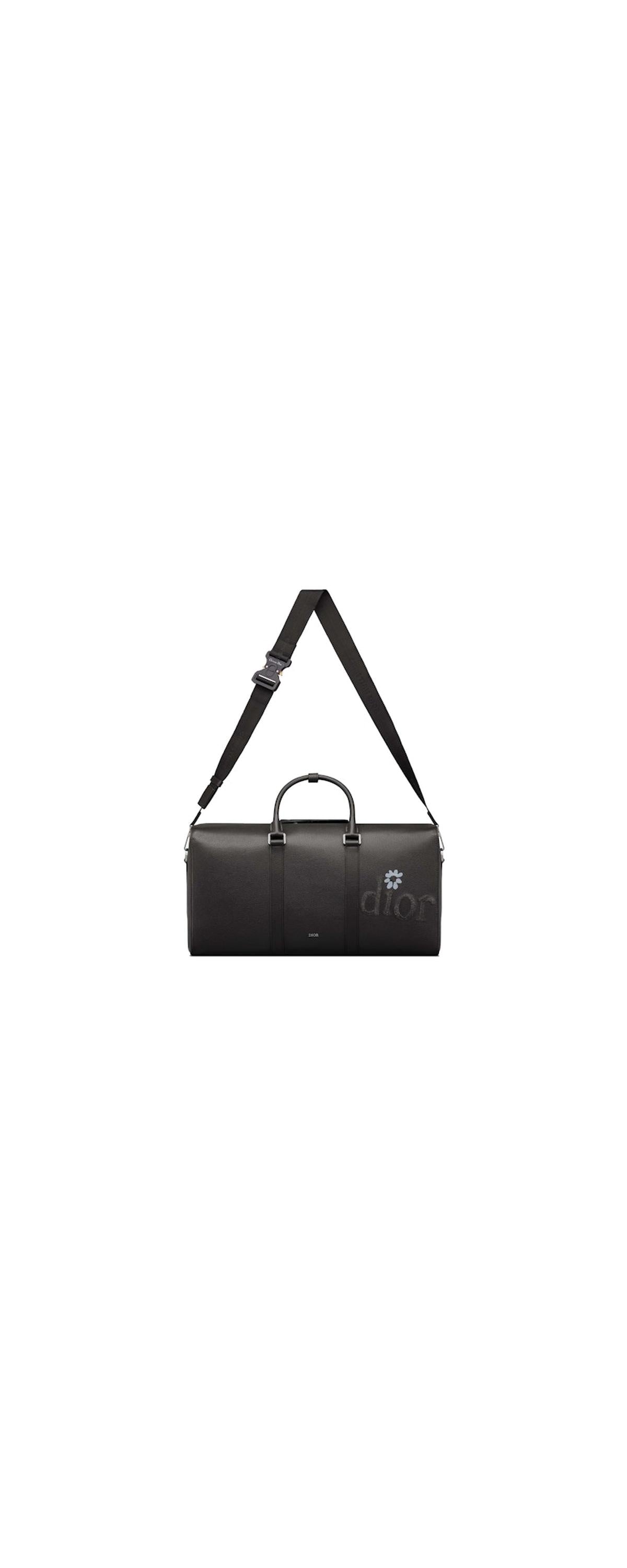 Dior x ERL Lingot 50 black duffel bag - front view