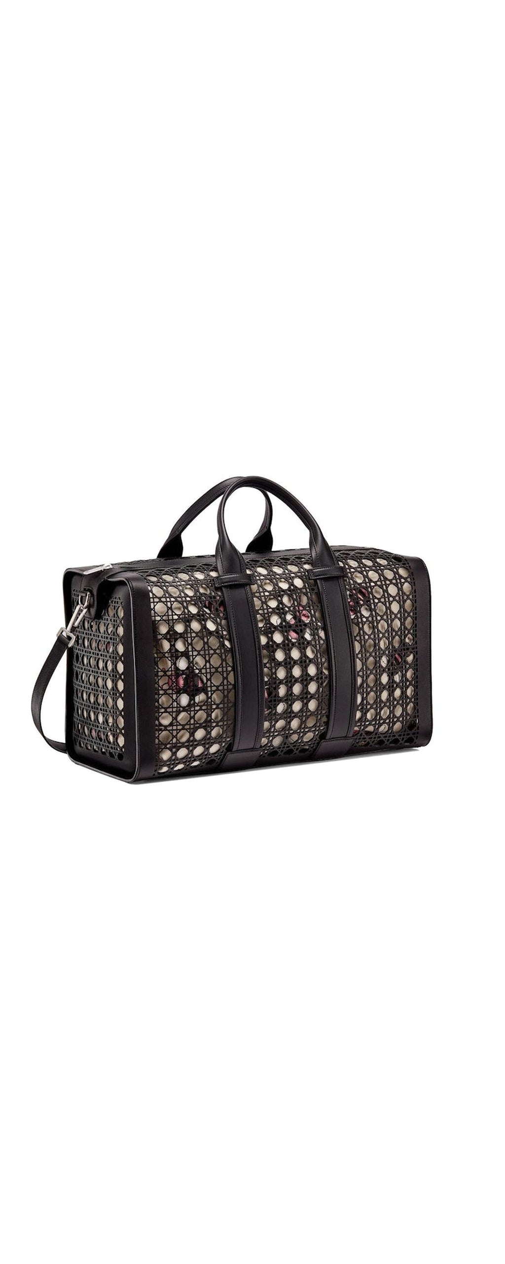 Dior x KAWS Duffle black cannage canvas - side view