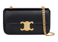Celine Maillon Triomphe Shoulder Bag Black Calfskin - Front view