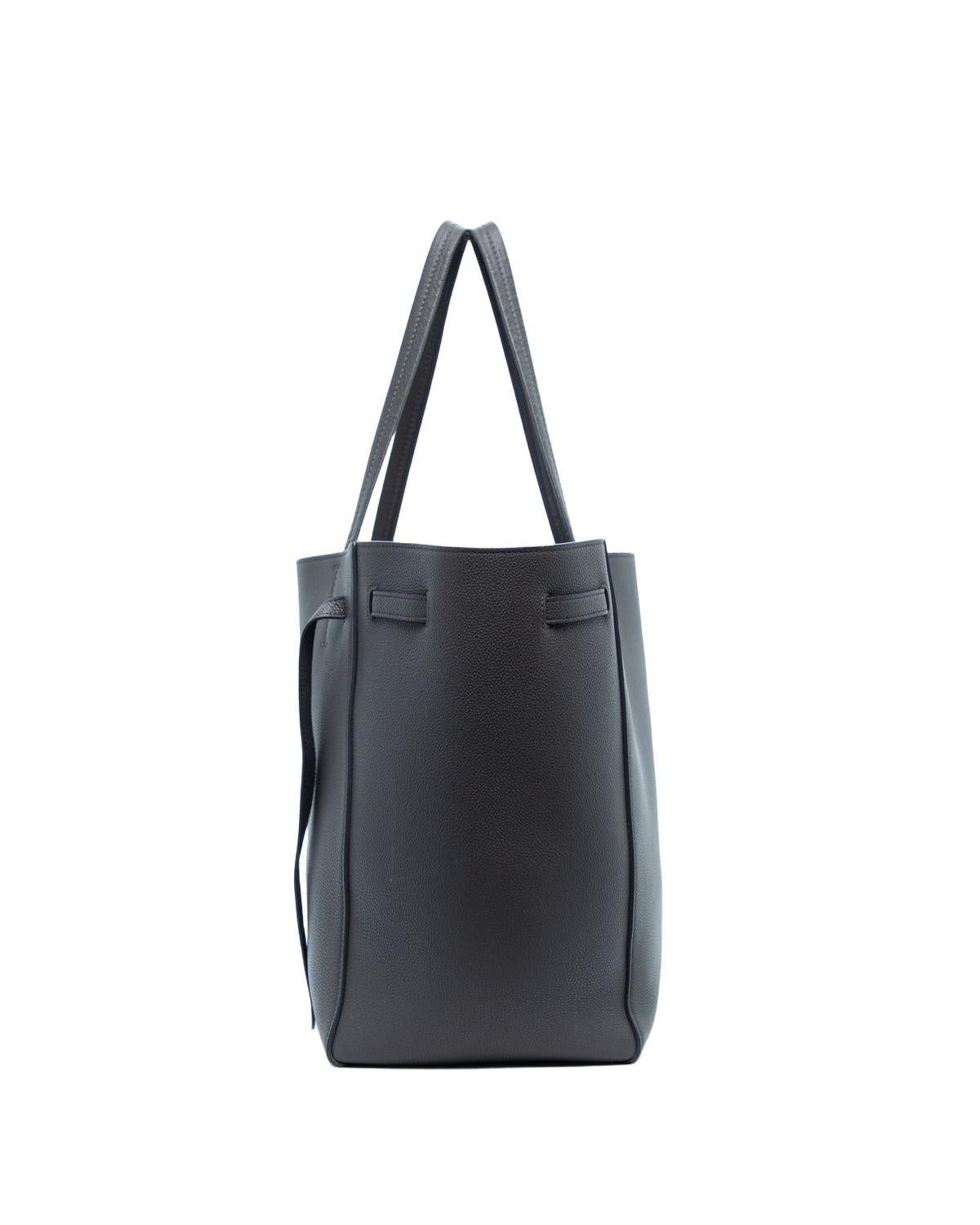 Celine Medium Cabas Phantom Bag Charcoal Grained Calfskin - Side view