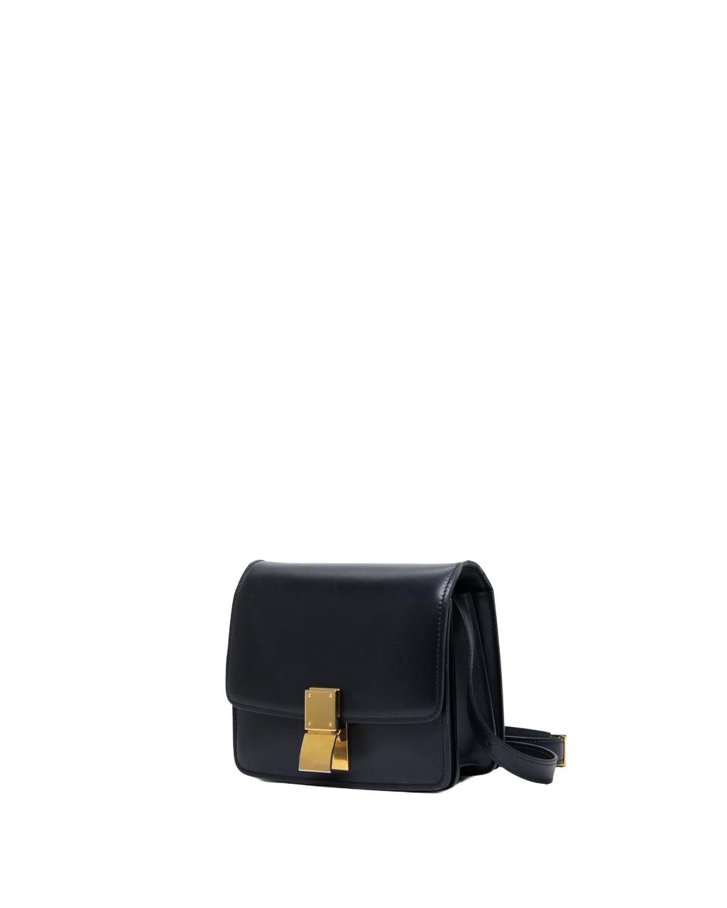 Celine Classic Box Small Bag Black Calfskin - 3/4 view