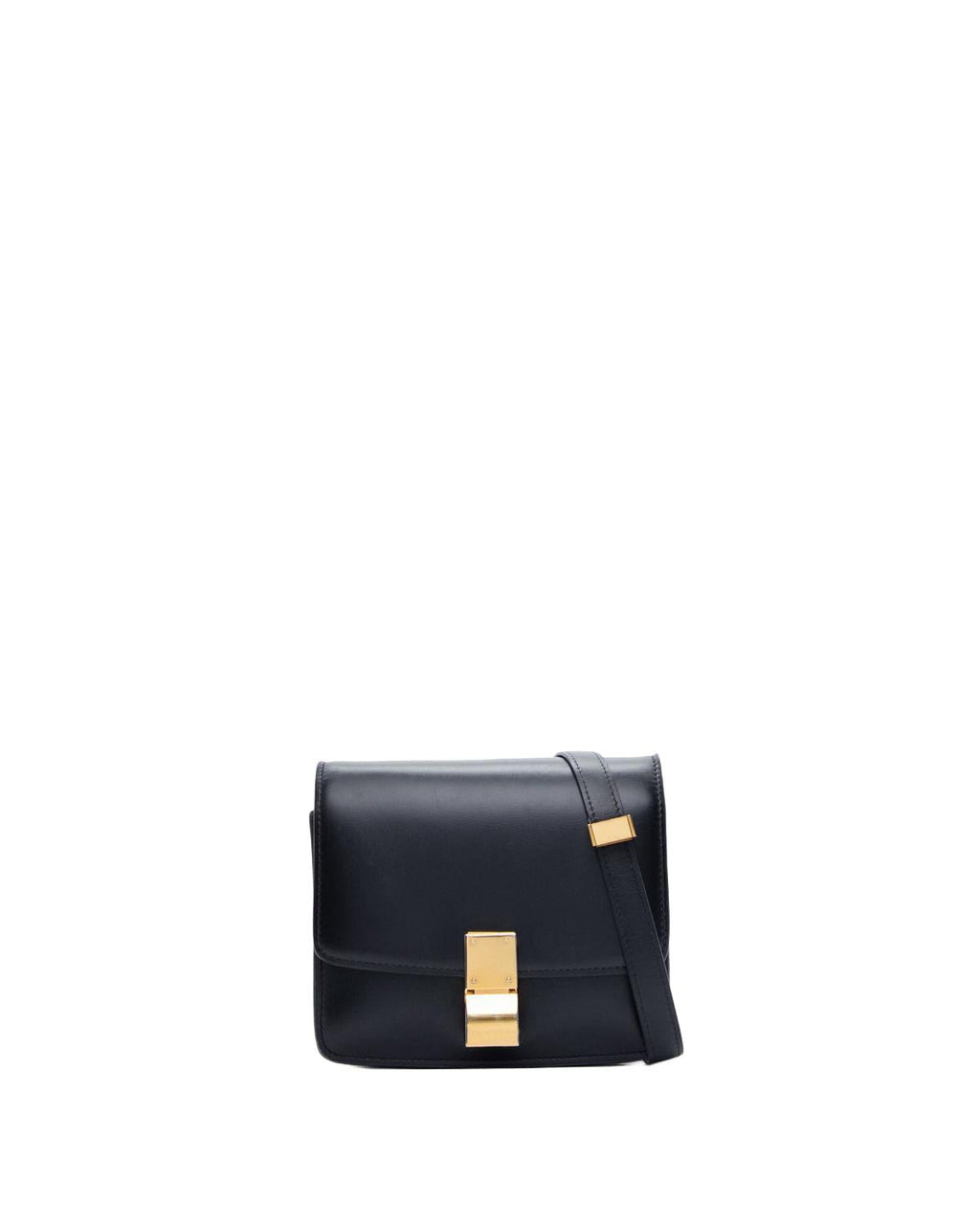 Celine Classic Box Small Bag Black Calfskin - Front view