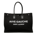 SAINT LAURENT RIVE GAUCHE LARGE TOTE IN CANVAS AND LEATHER - FRONT VIEW
