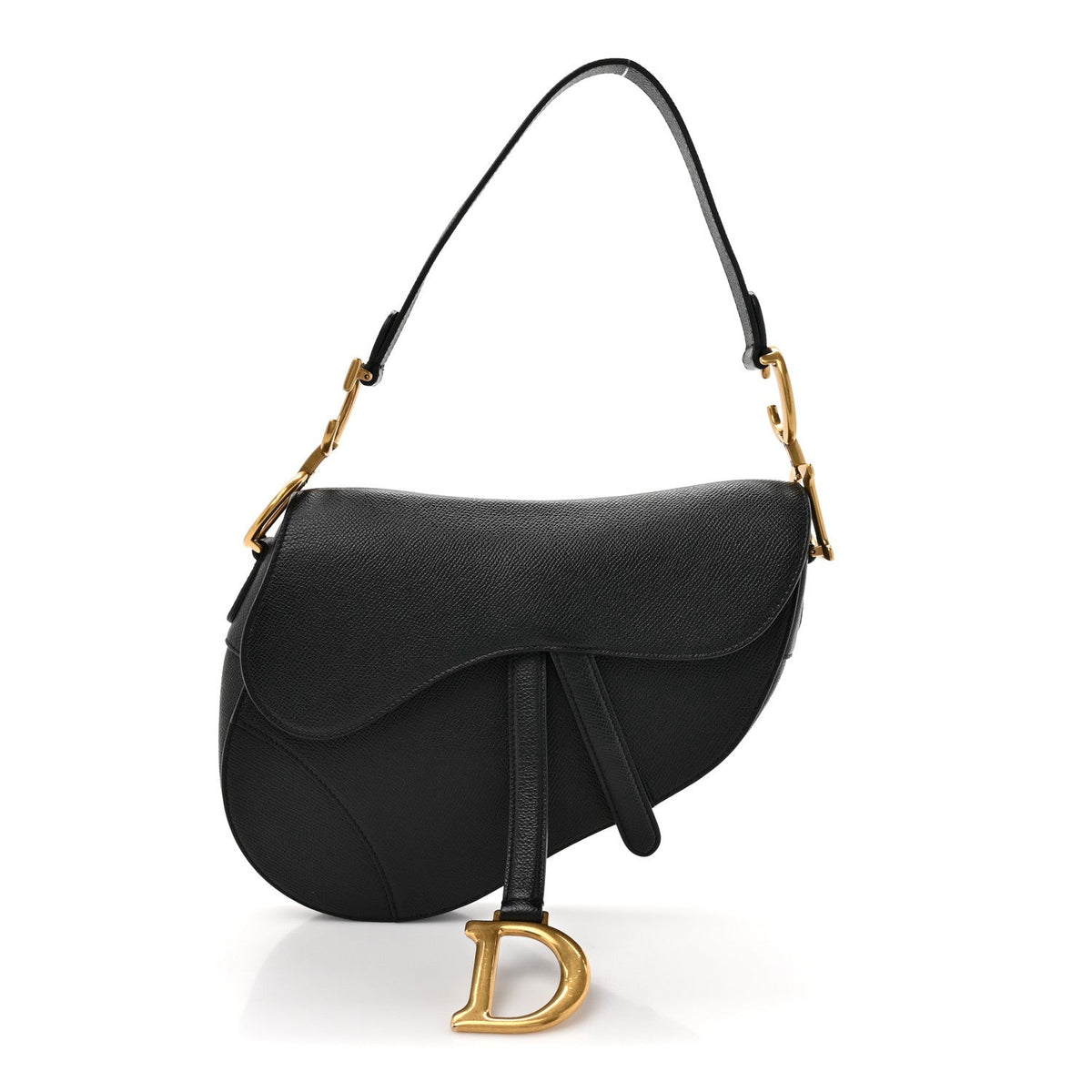 Dior Grained Calfskin Saddle Bag Black