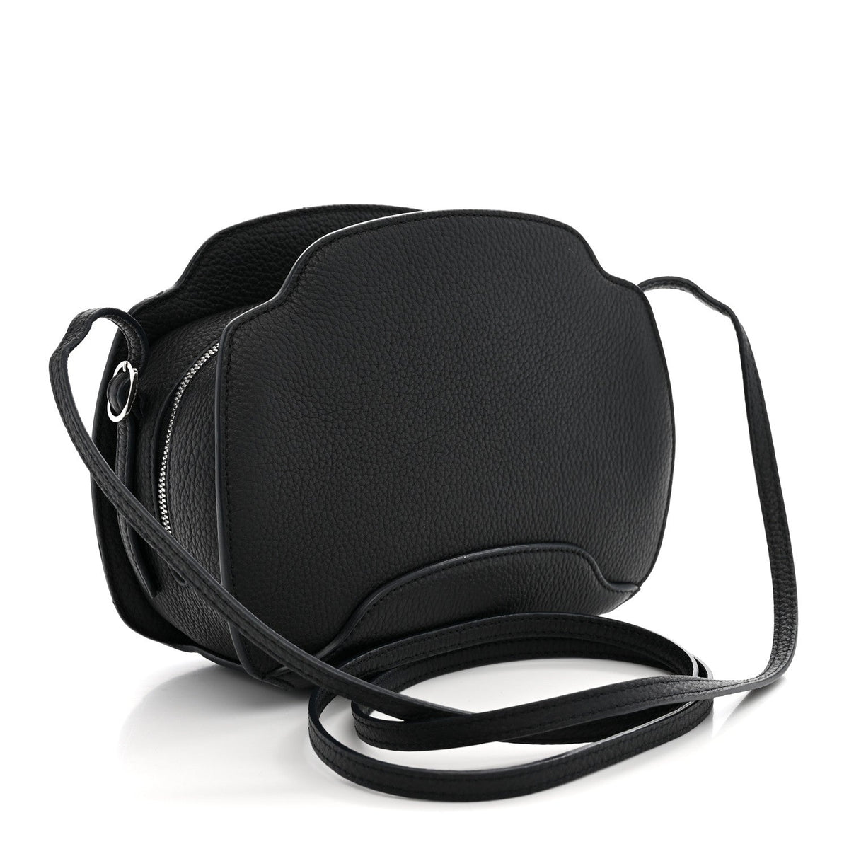 Loro Piana Grained Calfskin Sesia Crossbody Black