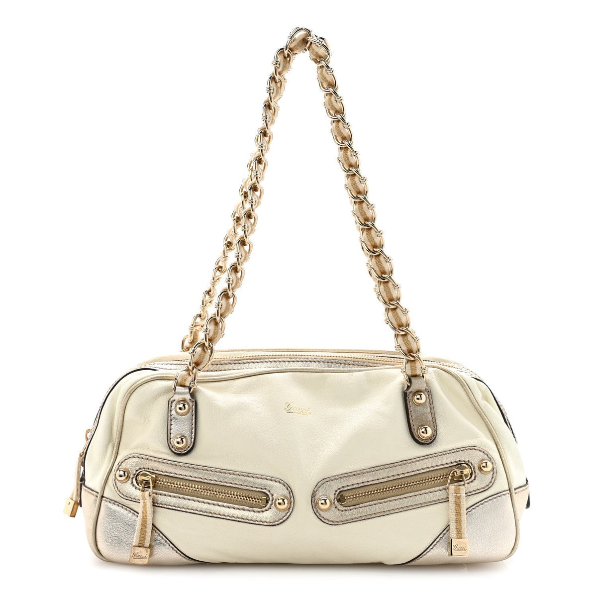 Gucci Goatskin Small Capri Bowler White Gold