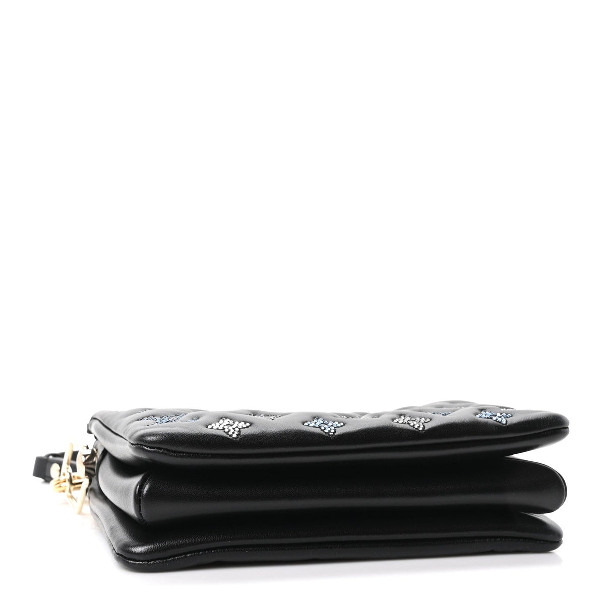 Louis Vuitton Lambskin Swarovski Crystal Embossed Monogram Coussin BB Black