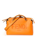 Fendi Vitello King Logo Embossed Medium By The Way Boston Bag Clementine