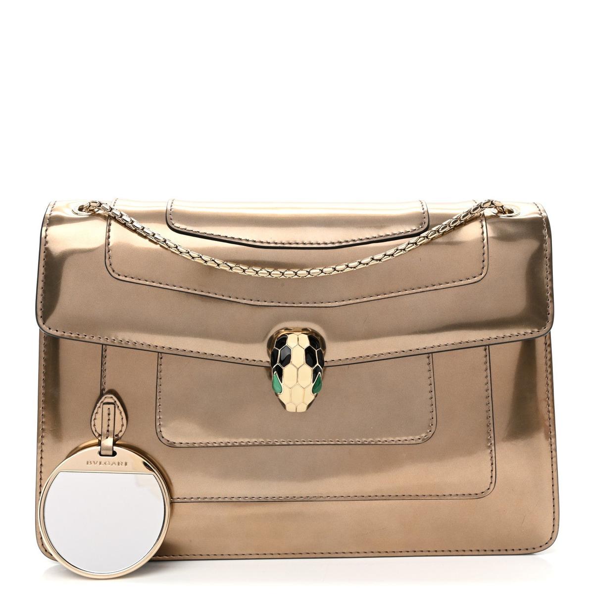 BVLGARI SERPENTI FOREVER CROSSBODY BAG IN BRONZE METALLIC CALFSKIN