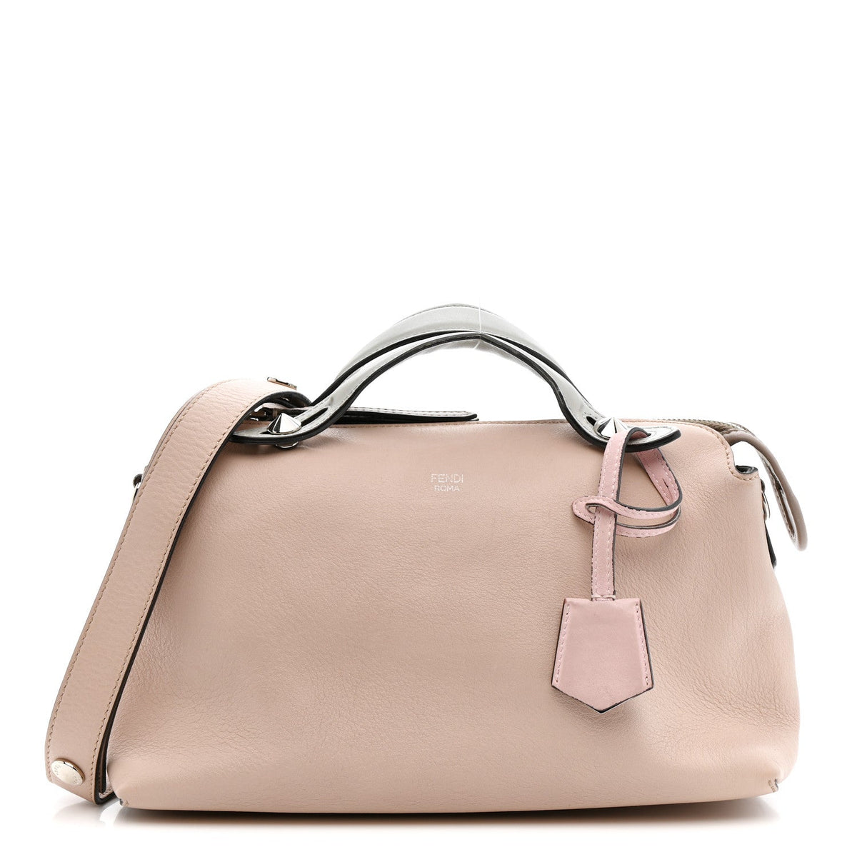 Fendi Vitello Dolce 4 Color Medium By The Way Boston Bag Soap Grigio Perla Multicolor