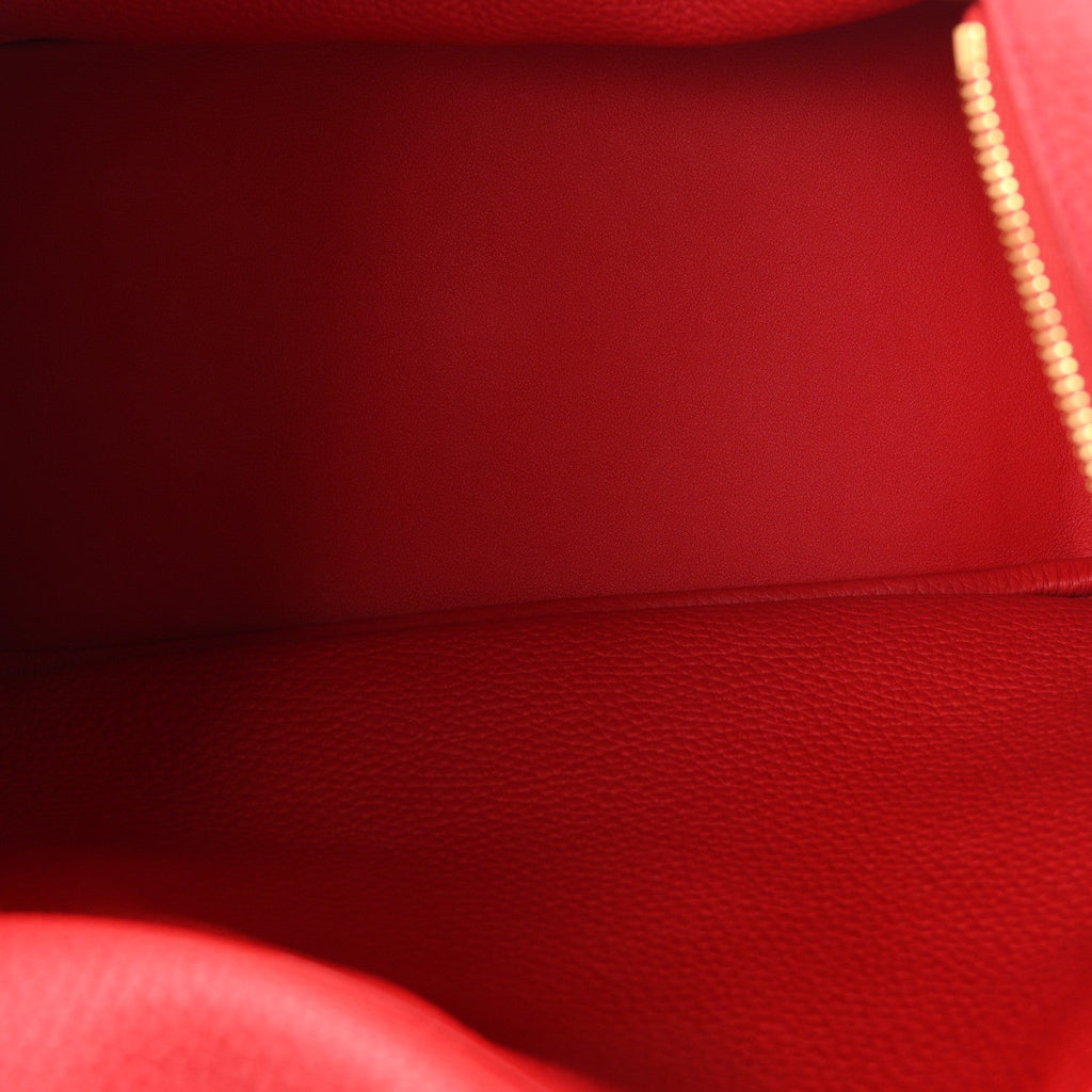 Hermès Taurillon Clemence Lindy 26 Rouge Casaque