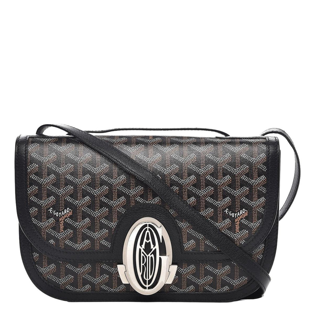 Goyard 233 Bag Black Goyardine front view