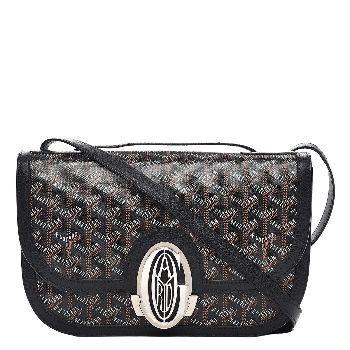 Goyard 233 Bag Black Goyardine front view