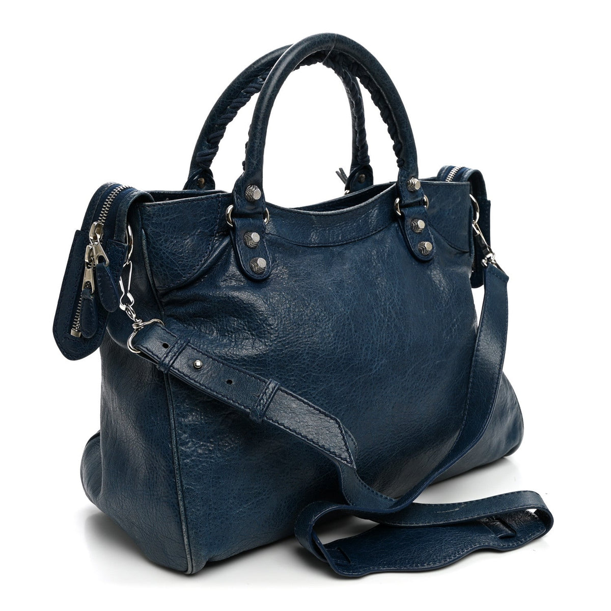 Balenciaga Agneau Giant 12 Silver Hardware Velo Bleu Mineral