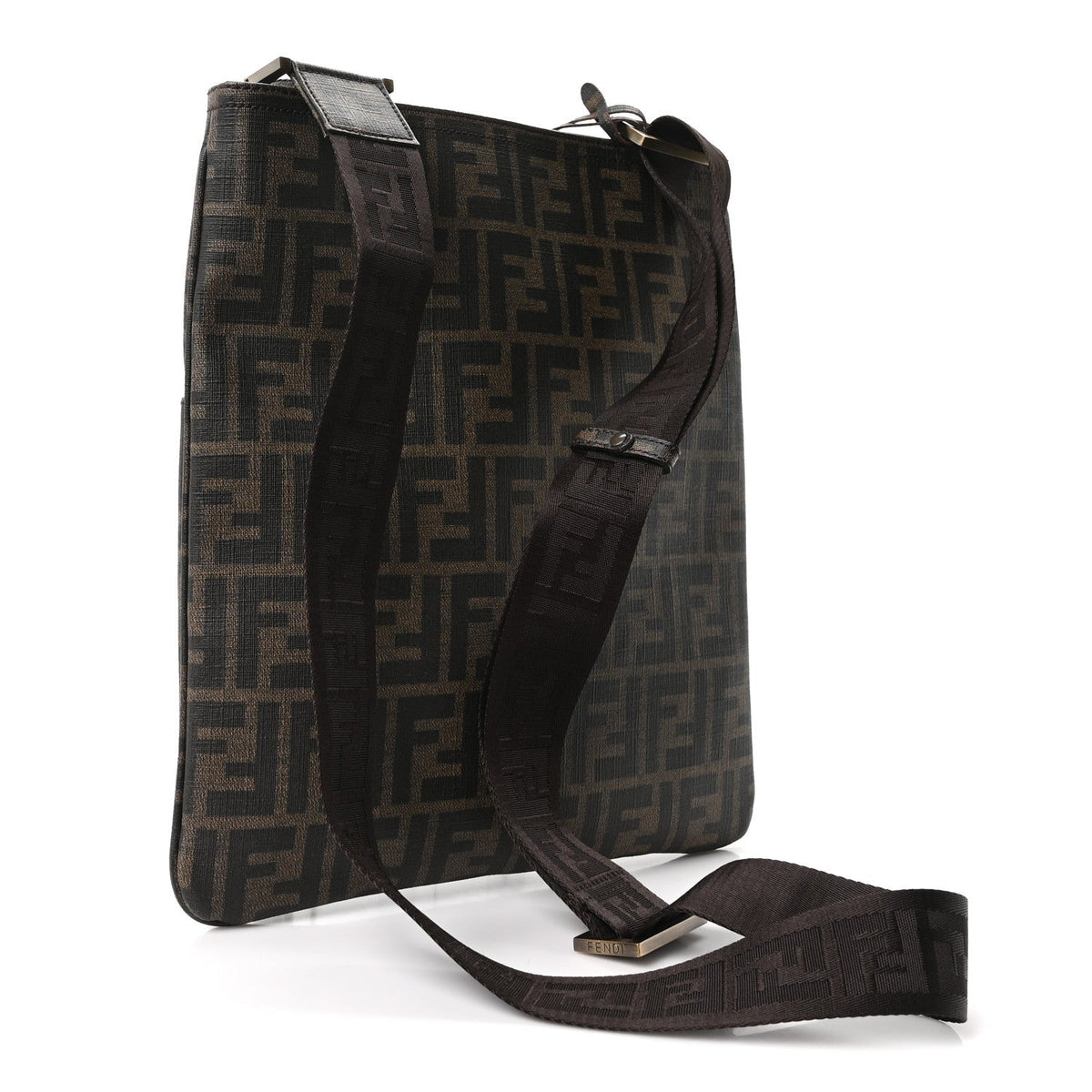 Fendi Zucca Spalmati Messenger Bag Tobacco