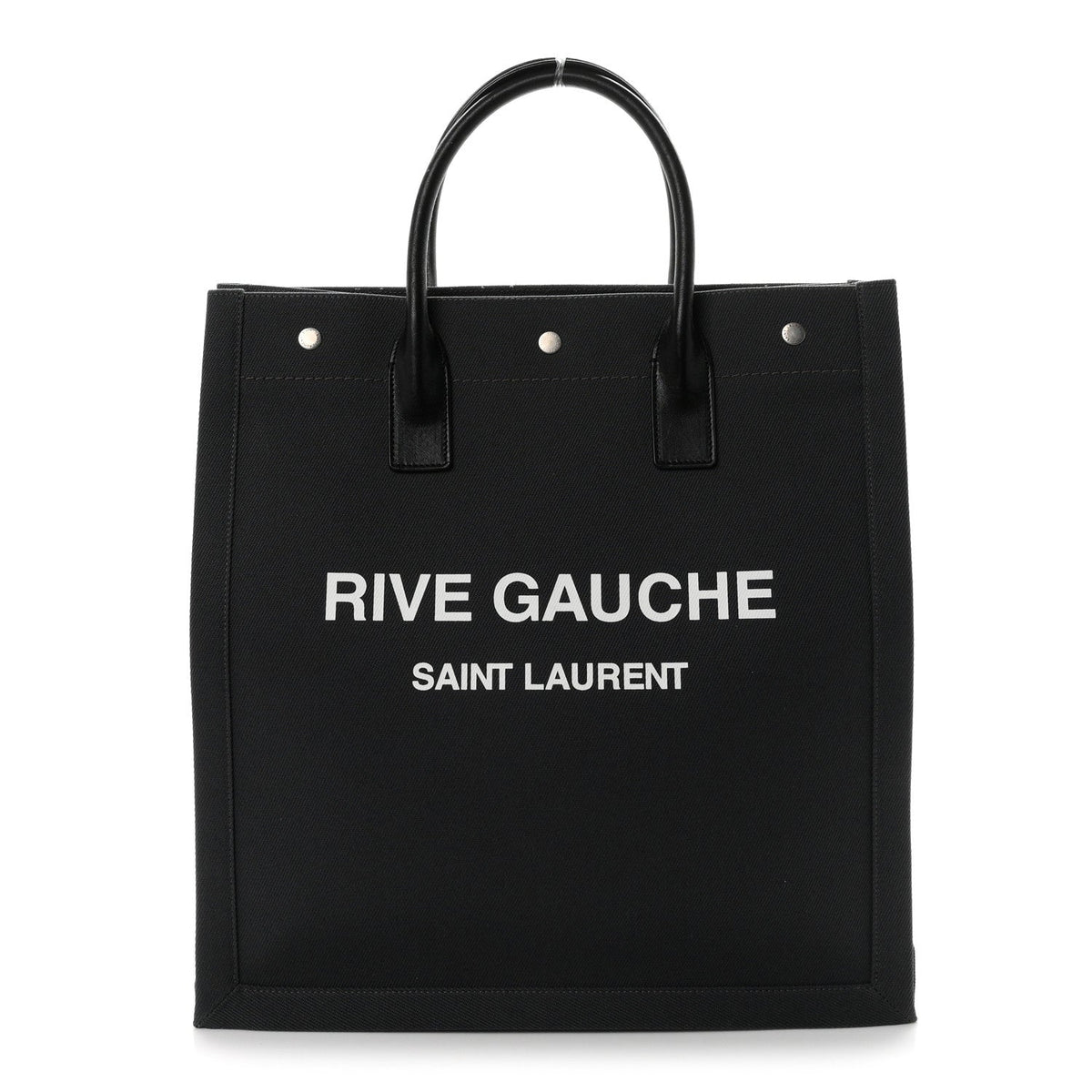 Saint Laurent Linen Calfskin Rive Gauche North South Tote Grey