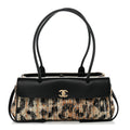 Chanel Calfskin Tweed Mixed Fibers Leopard Print Urban Essentials Small Shopping Bag Brown Black White