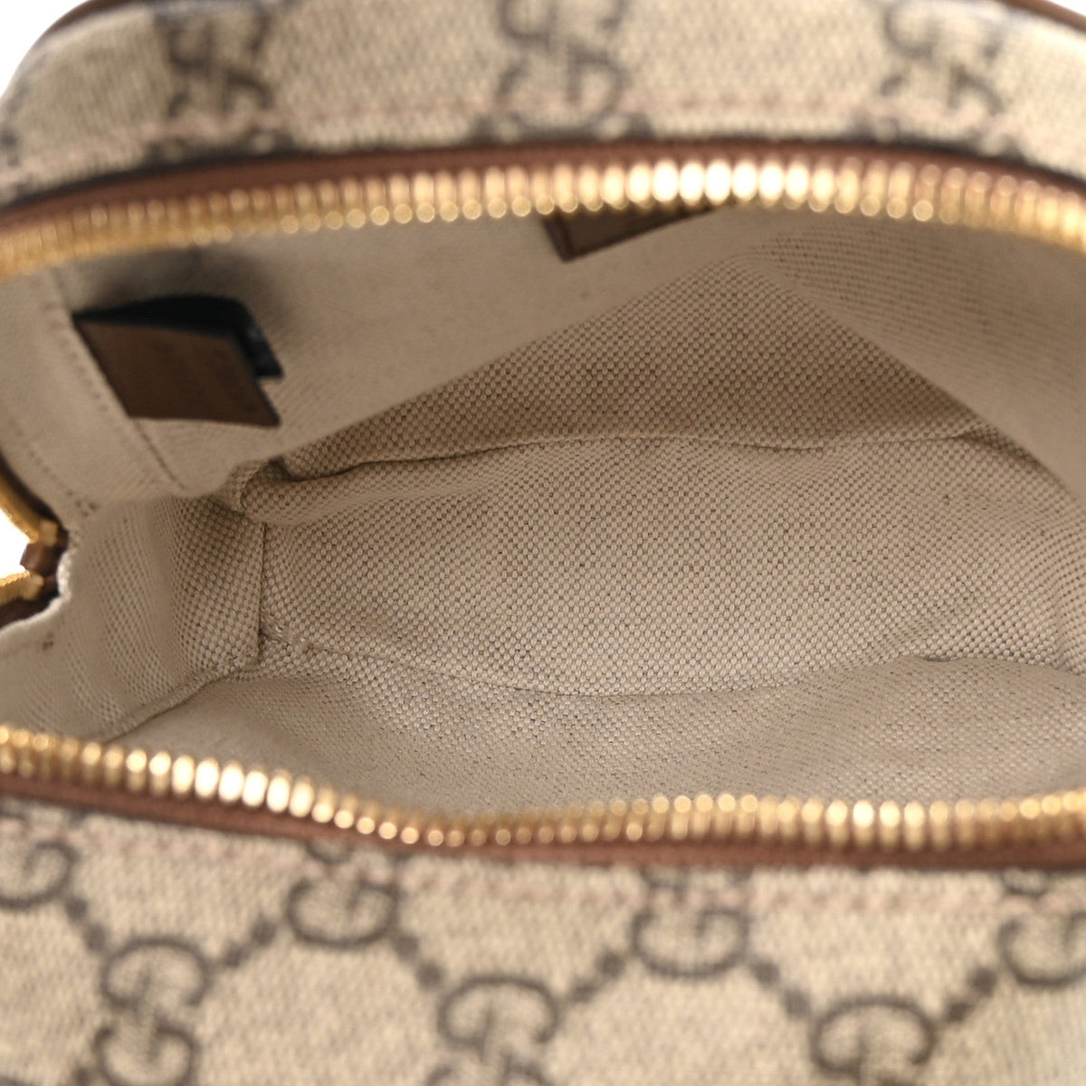 Gucci GG Supreme Monogram Azalea Calfskin Retro Interlocking G Multi-Function Bag Beige Ebony Brown Sugar