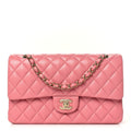 Chanel Caviar Quilted Medium Double Flap Pink