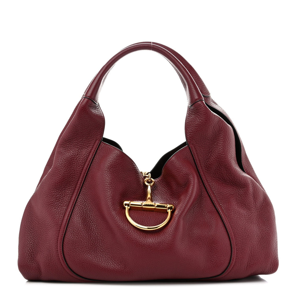 Gucci Grained Calfskin Softbit Maxi Shoulder Bag Rosso Ancora