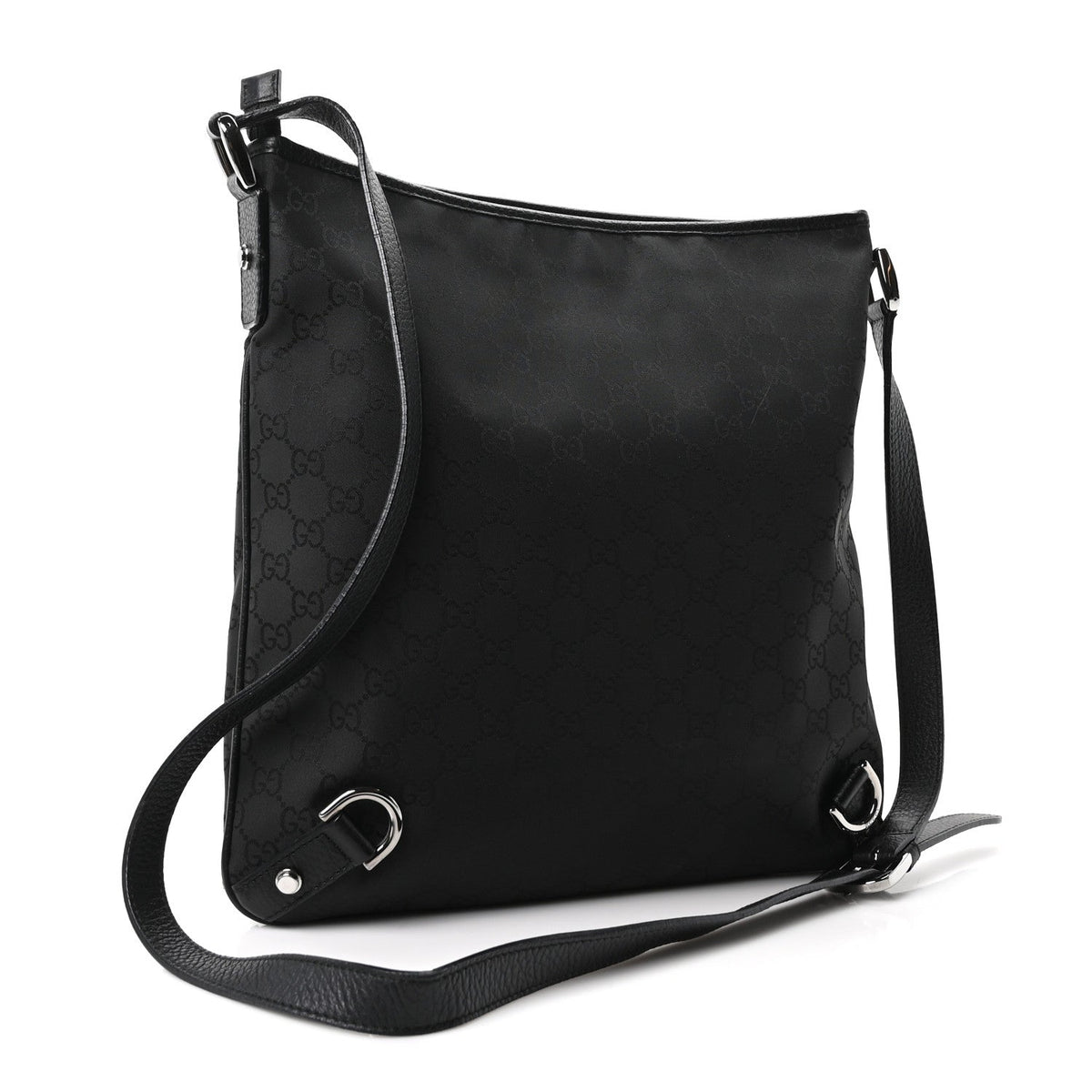 Gucci Nylon Monogram Abbey Messenger Bag Black