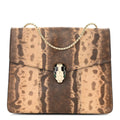 BVLGARI SERPENTI FOREVER MEDIUM SHOULDER BAG IN BEIGE AND BROWN KARUNG