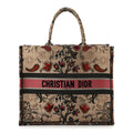 Dior Canvas Embroidered Large Broderie Dior Flowers Book Tote Multicolor