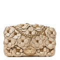 Chanel Metallic Lambskin Quilted Mini Camellia Flap Gold