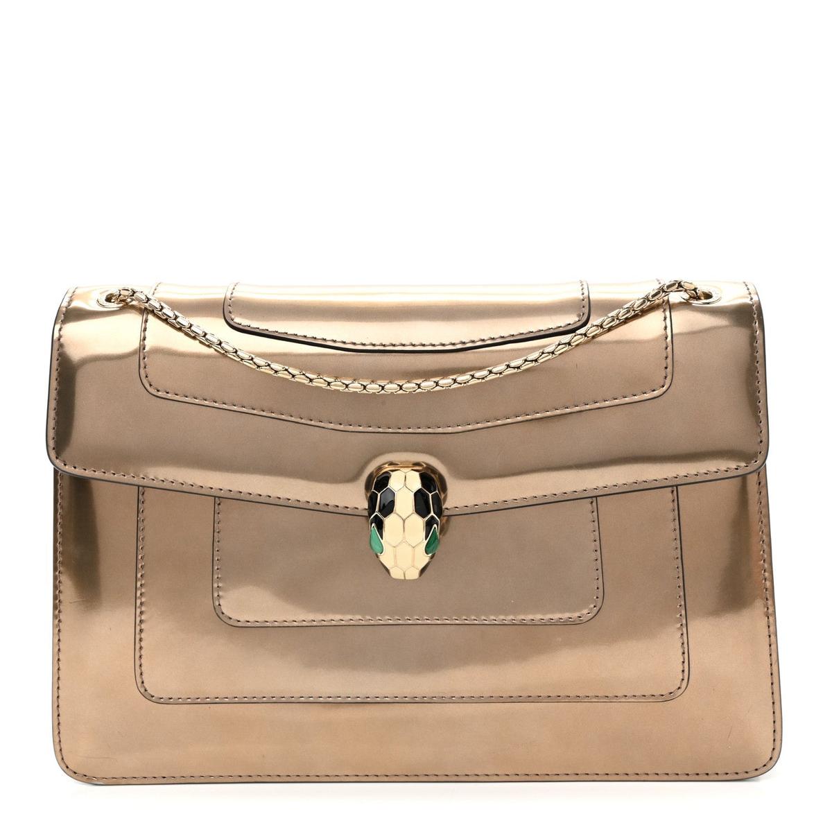 BVLGARI SERPENTI FOREVER CROSSBODY BAG IN BRONZE METALLIC CALFSKIN