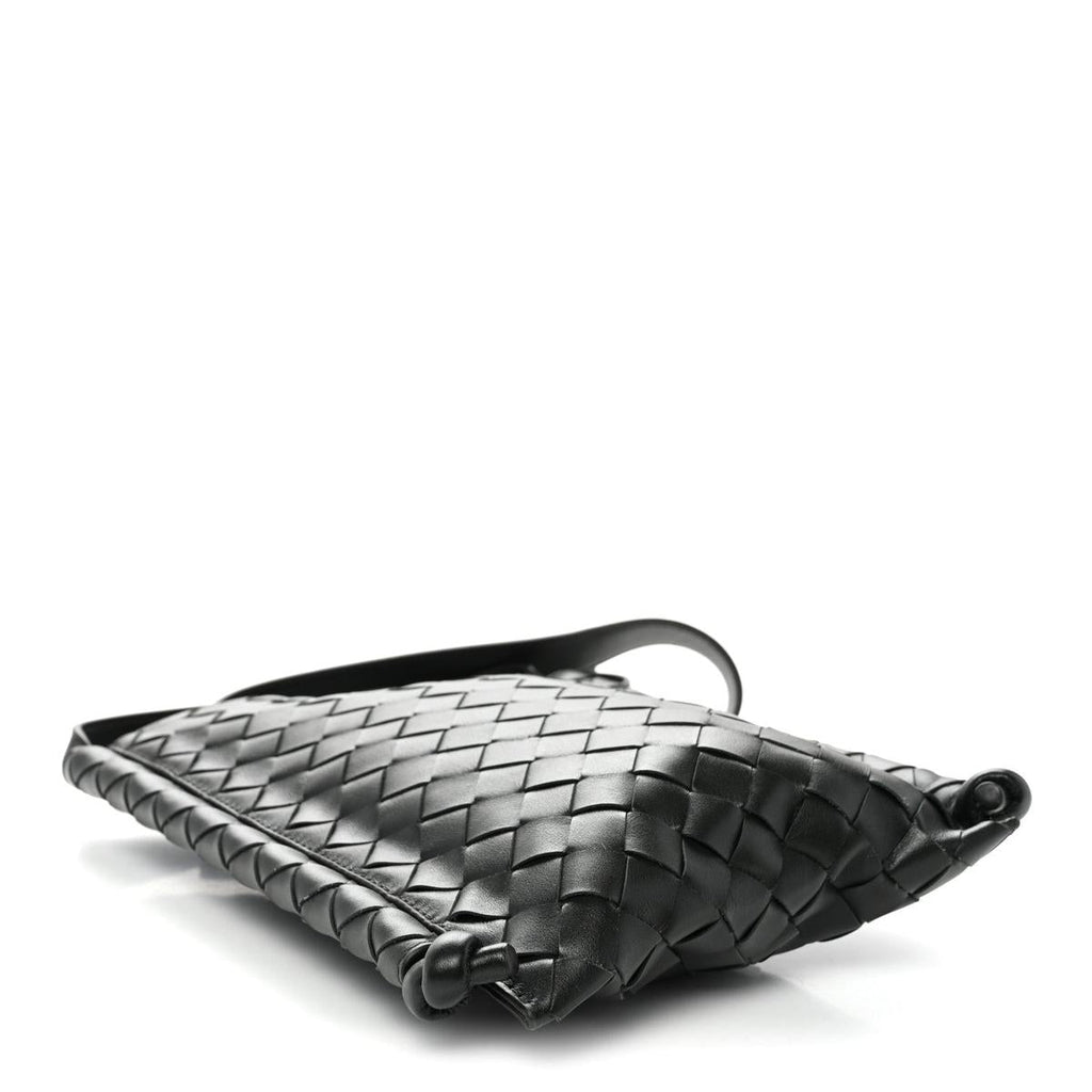 Bottega Veneta Nappa Intrecciato Small Flat Loop Messenger - Flat Lay Top View