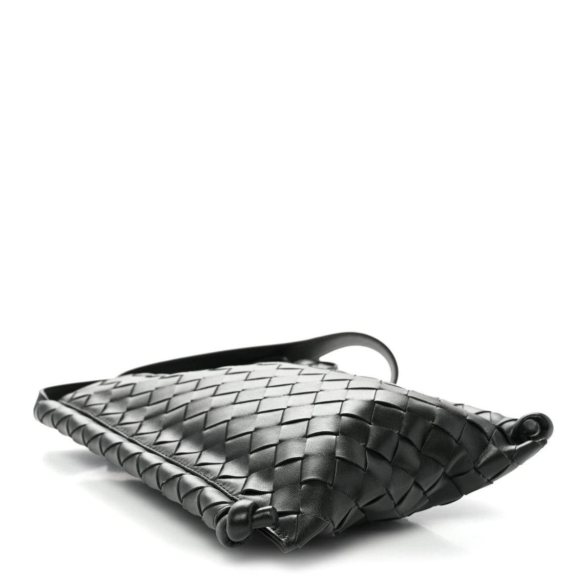 Bottega Veneta Nappa Intrecciato Small Flat Loop Messenger - Flat Lay Top View