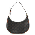 Celine Triomphe Canvas Calfskin Ava Shoulder Bag Tan