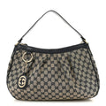 Gucci Monogram Medium Sukey Hobo Navy