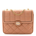 Gucci Calfskin Quilted Small Deco Shoulder Bag Camelia
