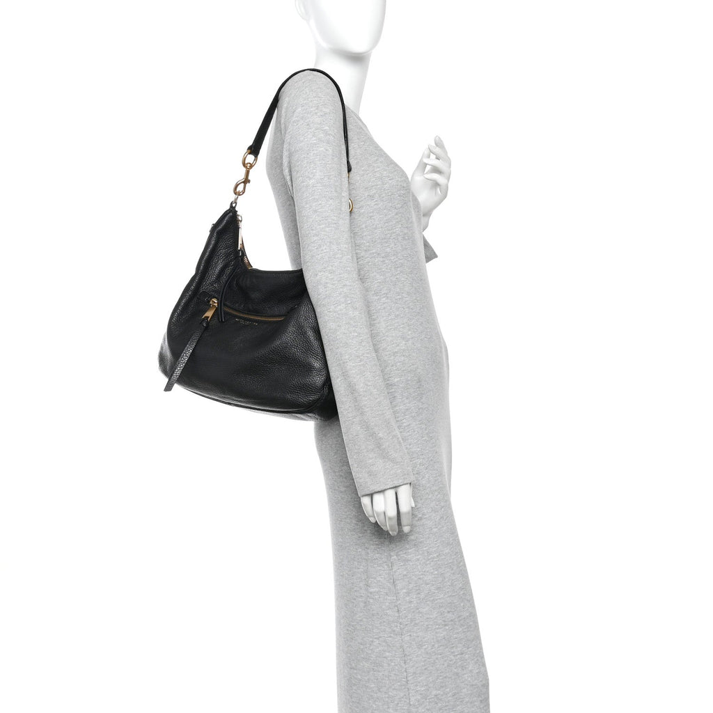Marc Jacobs Pebbled Calfskin Hobo Black